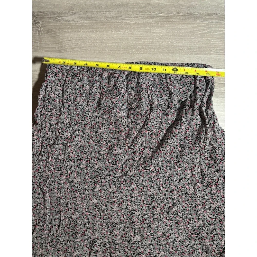 Motherhood Maternity Floral Midi Skirt M Ditsy Rayon Lettuce Hem Cottagecore - Picture 5 of 5